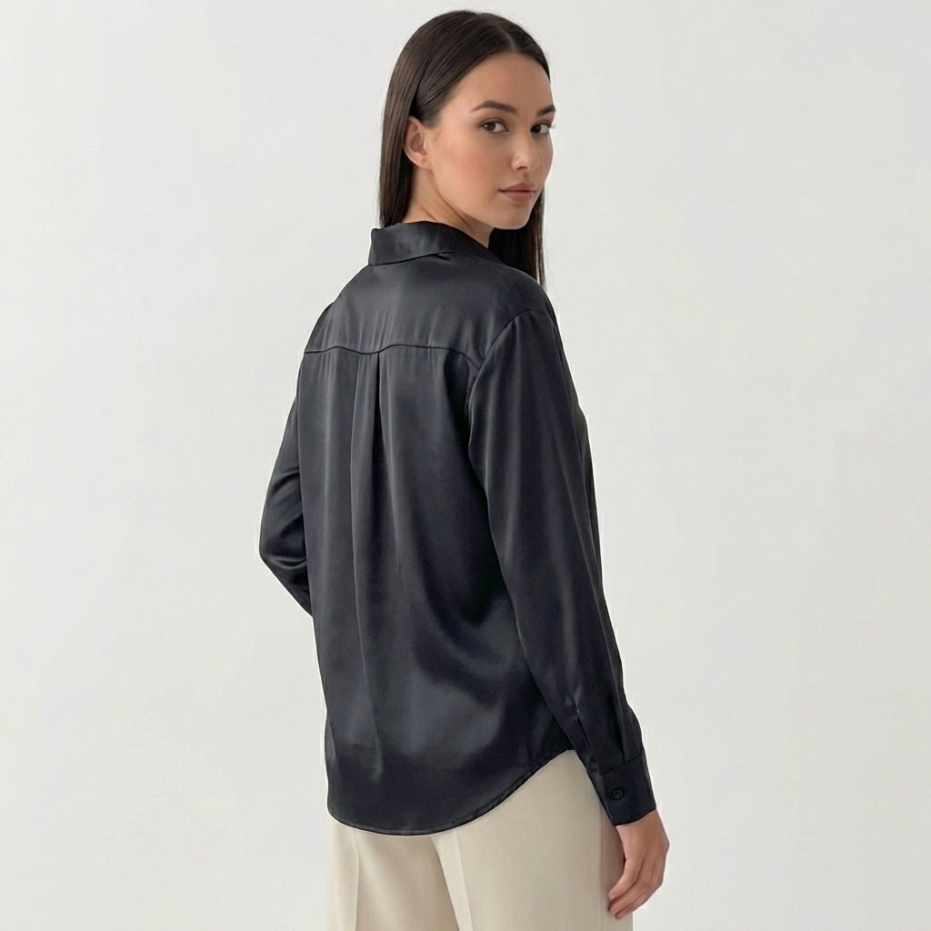 Rivaclo | Femme Chemise à Boutons sur le Devant à Manches Longues | Style Décontracté