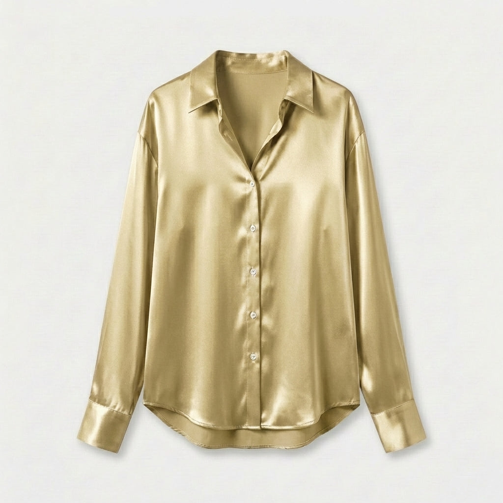 Rivaclo | Femme Chemise à Boutons sur le Devant à Manches Longues | Style Décontracté