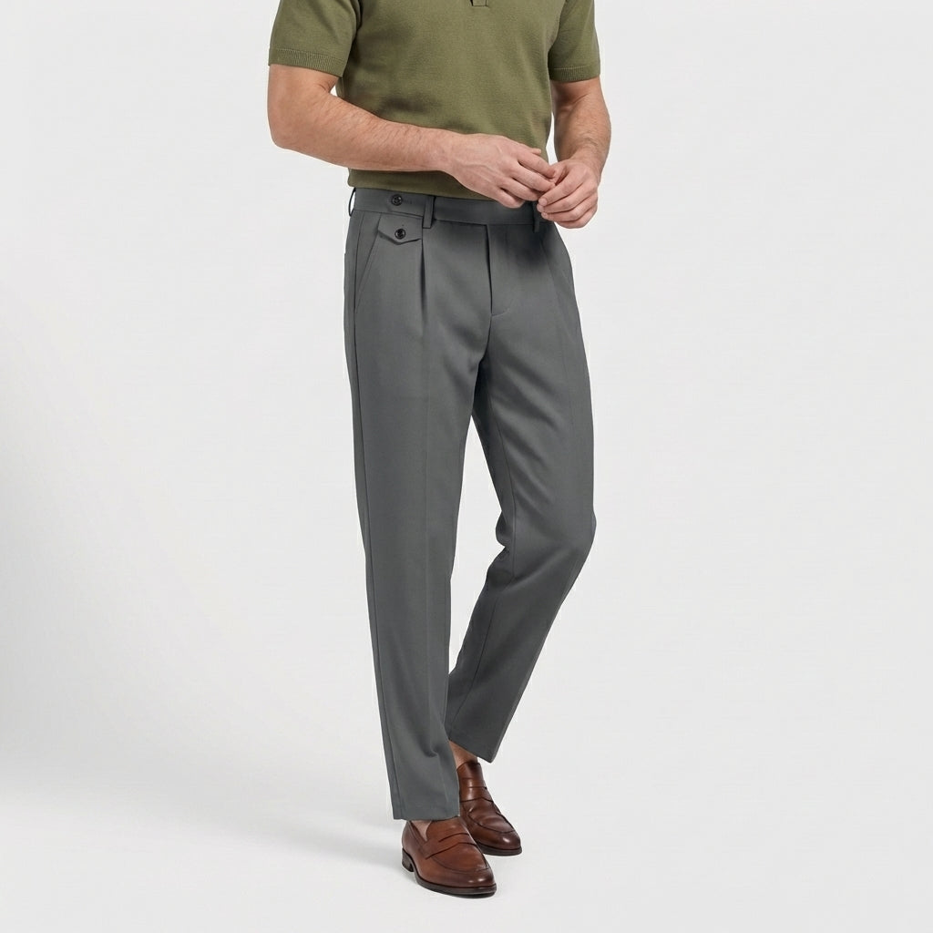 Rivaclo | Homme Pantalon Décontracté à Jambe Droite | Coupe Classique