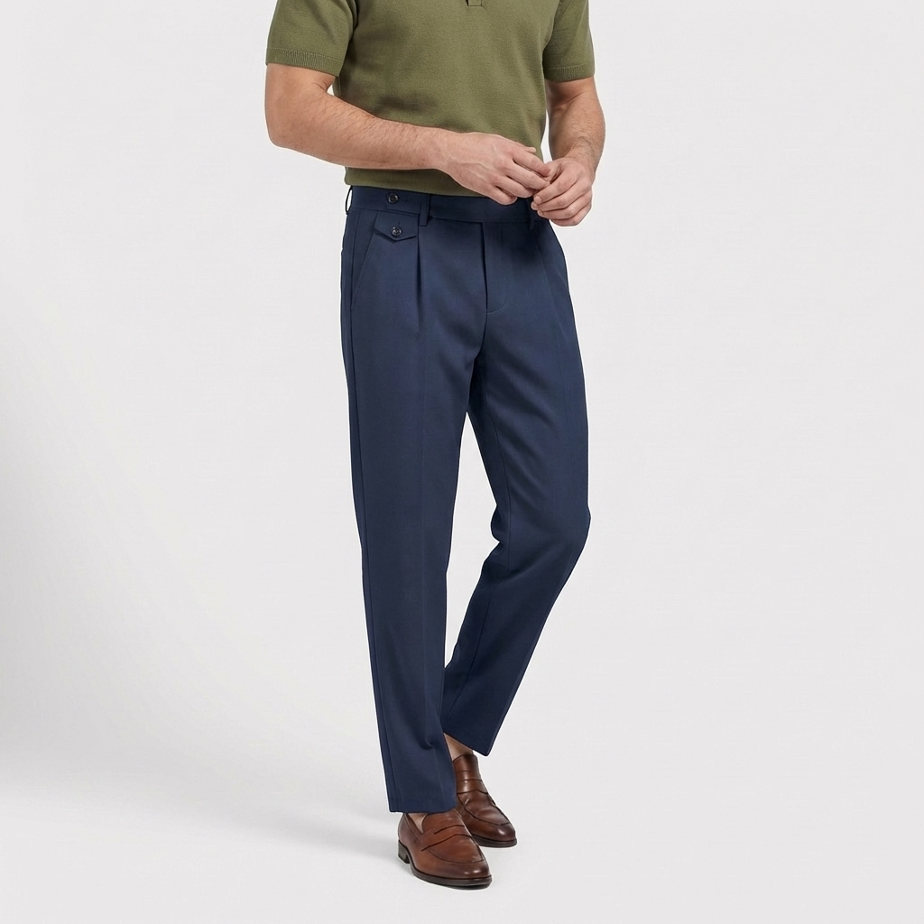 Rivaclo | Homme Pantalon Décontracté à Jambe Droite | Coupe Classique