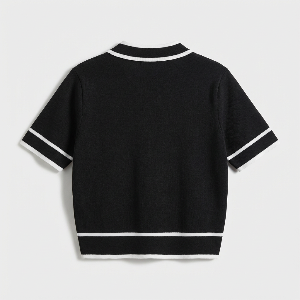 Rivaclo | Cardigan Femme en Maille Col V – Manches Courtes Boutonné