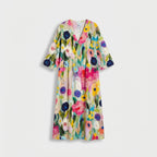 Femme Robe Maxi Imprimée à Col V | Style Bohème