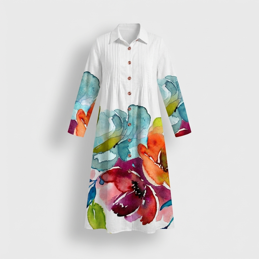 Femme Robe Maxi Imprimée à Col V | Style Bohème