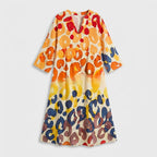 Femme Robe Maxi Imprimée à Col V | Style Bohème