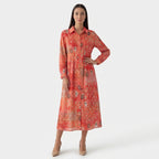 Femme Robe Maxi Imprimée à Col V | Style Bohème