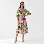 Femme Robe Maxi Imprimée à Col V | Style Bohème