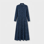 Femme Robe Maxi Imprimée à Col V à Manches Longues | Style Quotidien