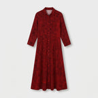 Femme Robe Maxi Imprimée à Col V à Manches Longues | Style Quotidien