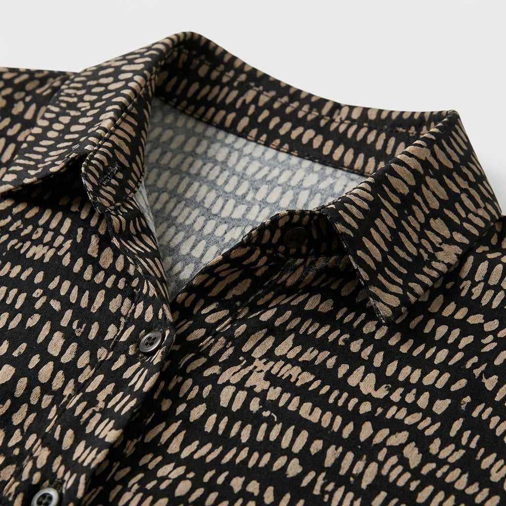 Femme Robe Maxi Imprimée à Col V à Manches Longues | Style Quotidien