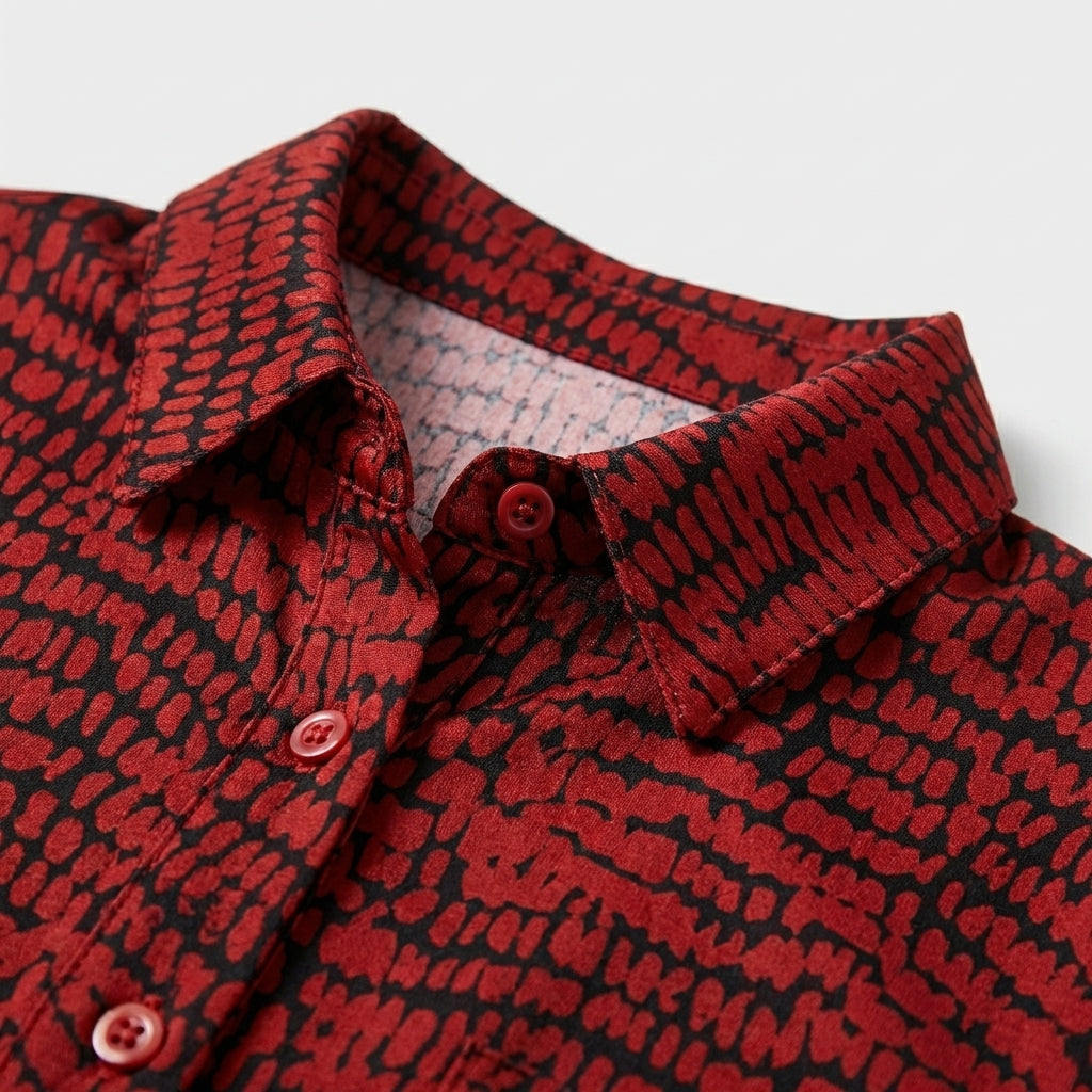 Femme Robe Maxi Imprimée à Col V à Manches Longues | Style Quotidien