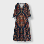 Femme Robe Maxi Florale à Manches Longues | Style Bohème