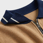 Femme Robe Mini Polo à Col Zippé à Manches Longues | Style Décontracté