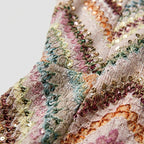 Femme Robe Maxi Imprimé Chevron à Col Halter | Style Vacances