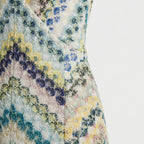 Femme Robe Maxi Imprimé Chevron à Col Halter | Style Vacances