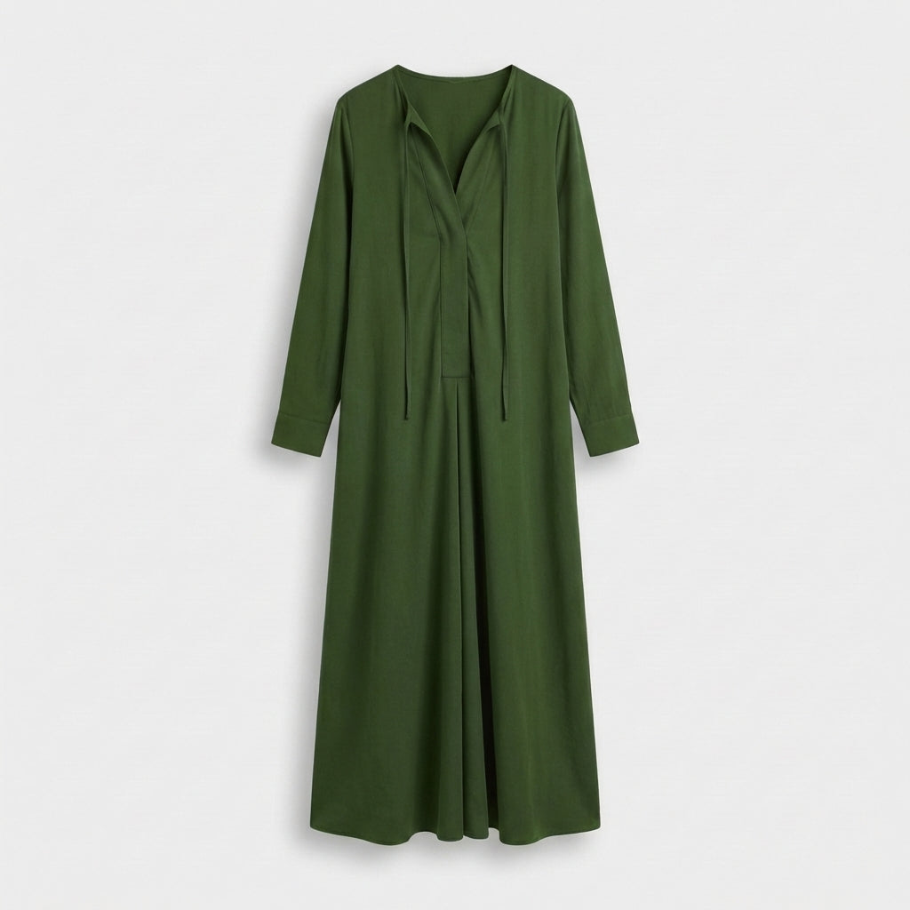 Femme Robe Maxi Fluide à Manches Longues | Style Classique