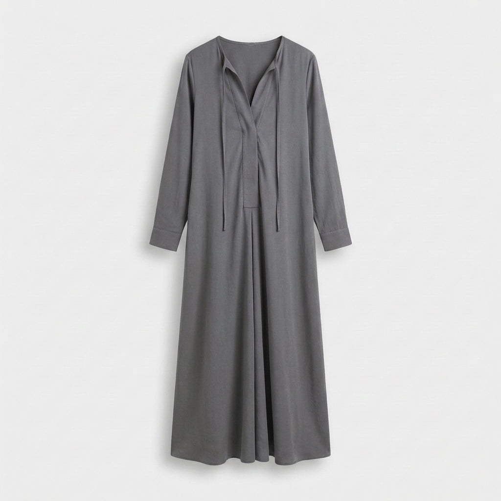 Femme Robe Maxi Fluide à Manches Longues | Style Classique