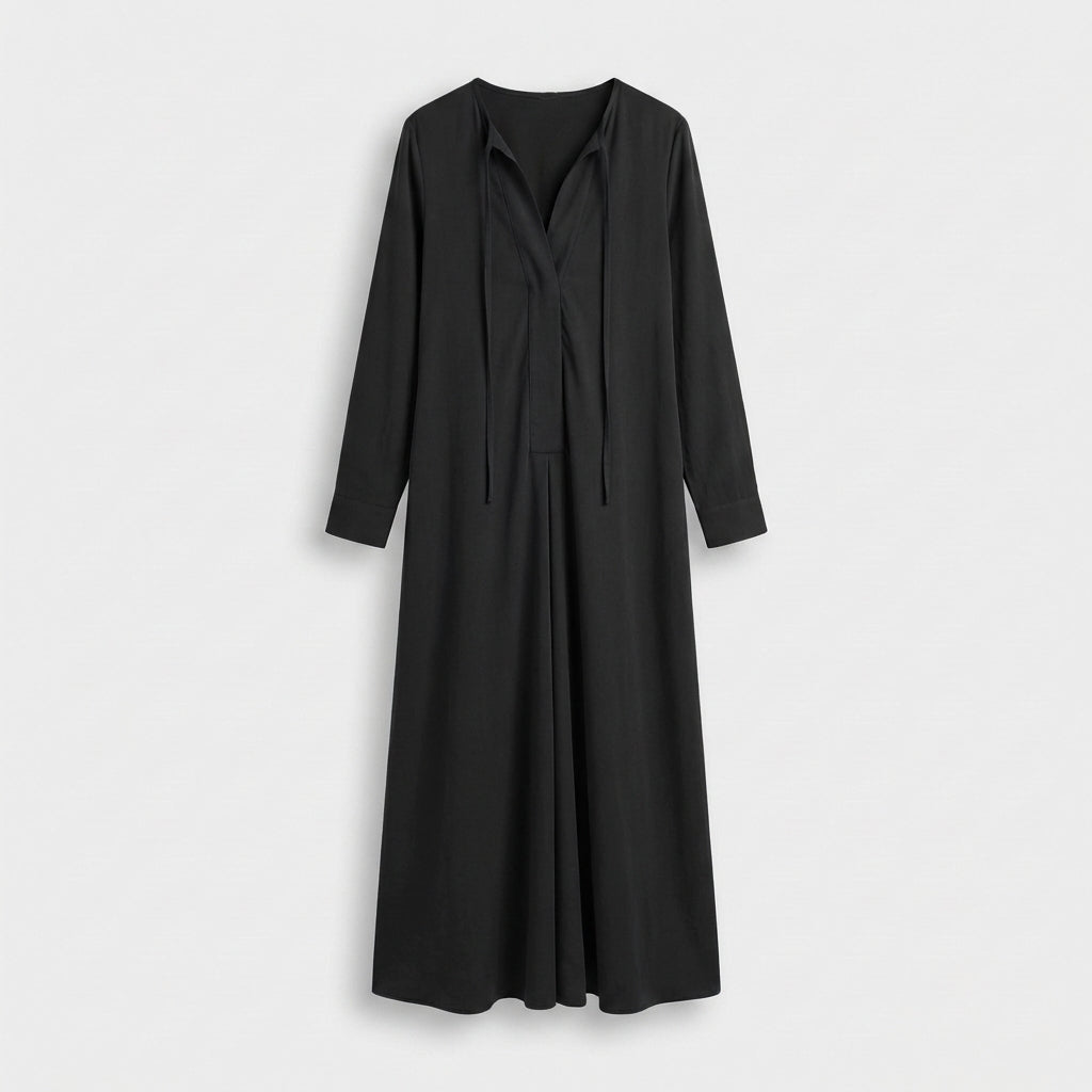 Femme Robe Maxi Fluide à Manches Longues | Style Classique
