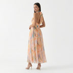 Femme Robe Maxi Fluide à Col Halter | Style Soirée