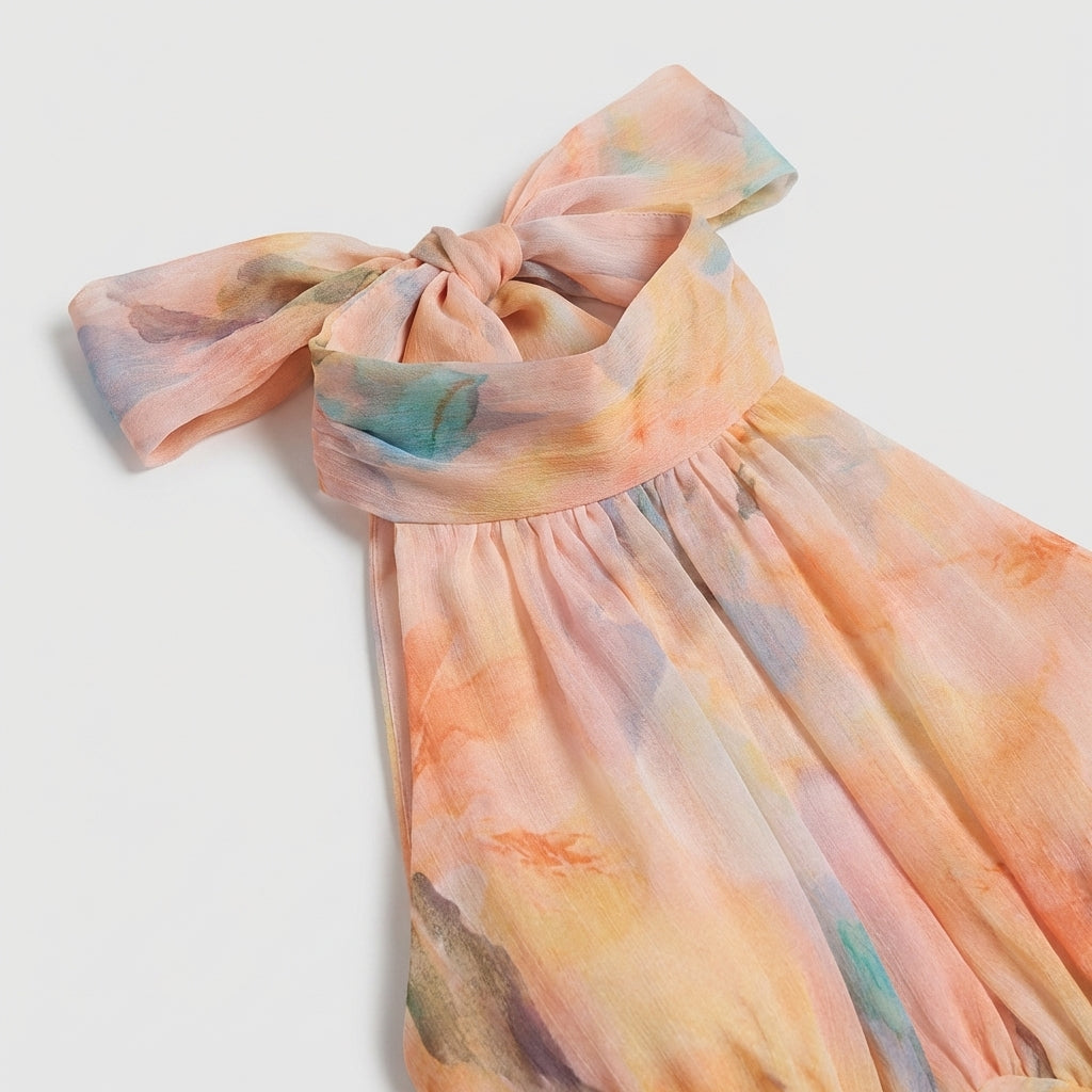 Femme Robe Maxi Fluide à Col Halter | Style Soirée