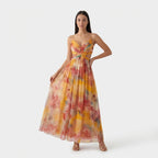 Femme Robe Maxi Fluide à Bretelles Spaghetti | Style Fête