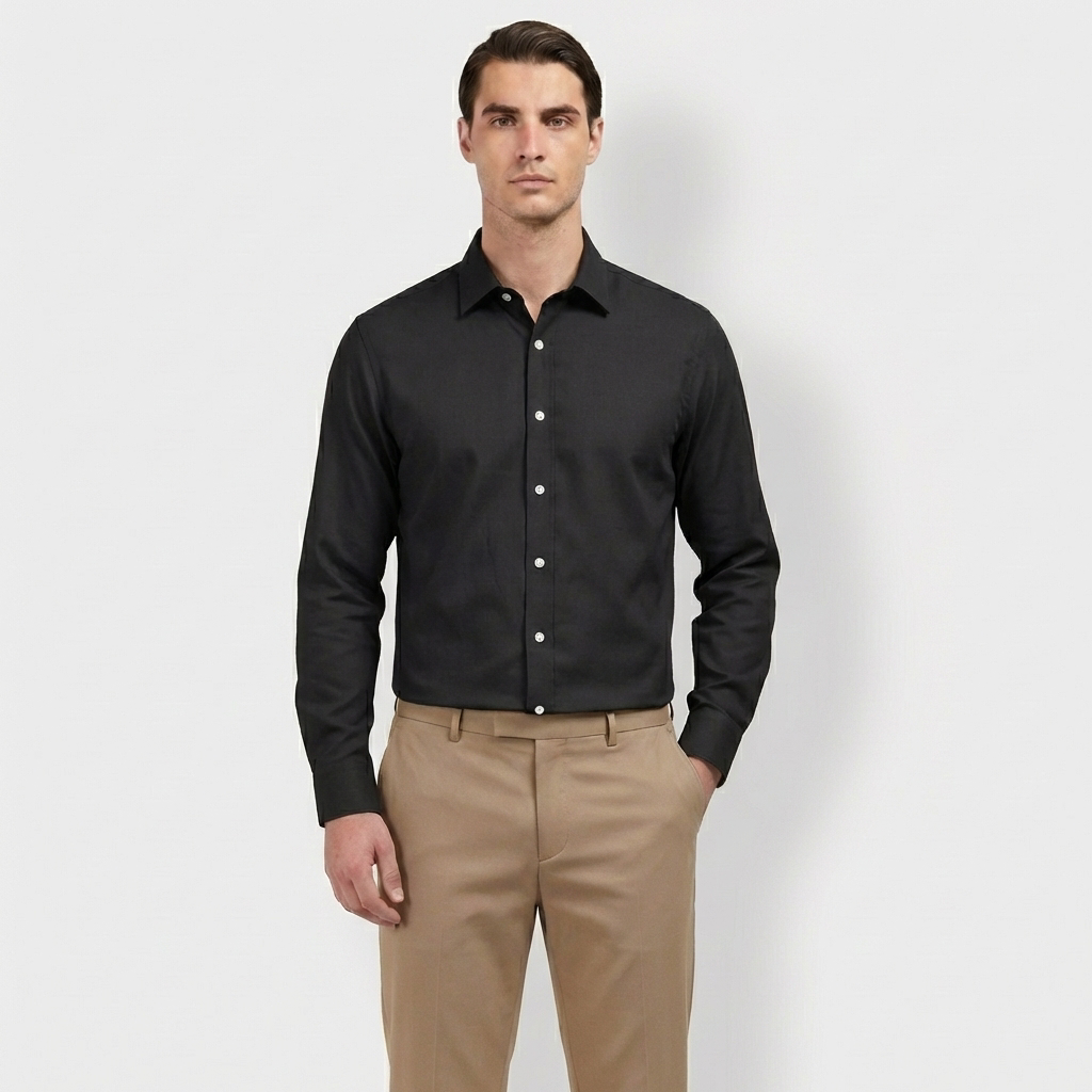 Rivaclo | Homme Chemise Manches Longues à Col – Classique