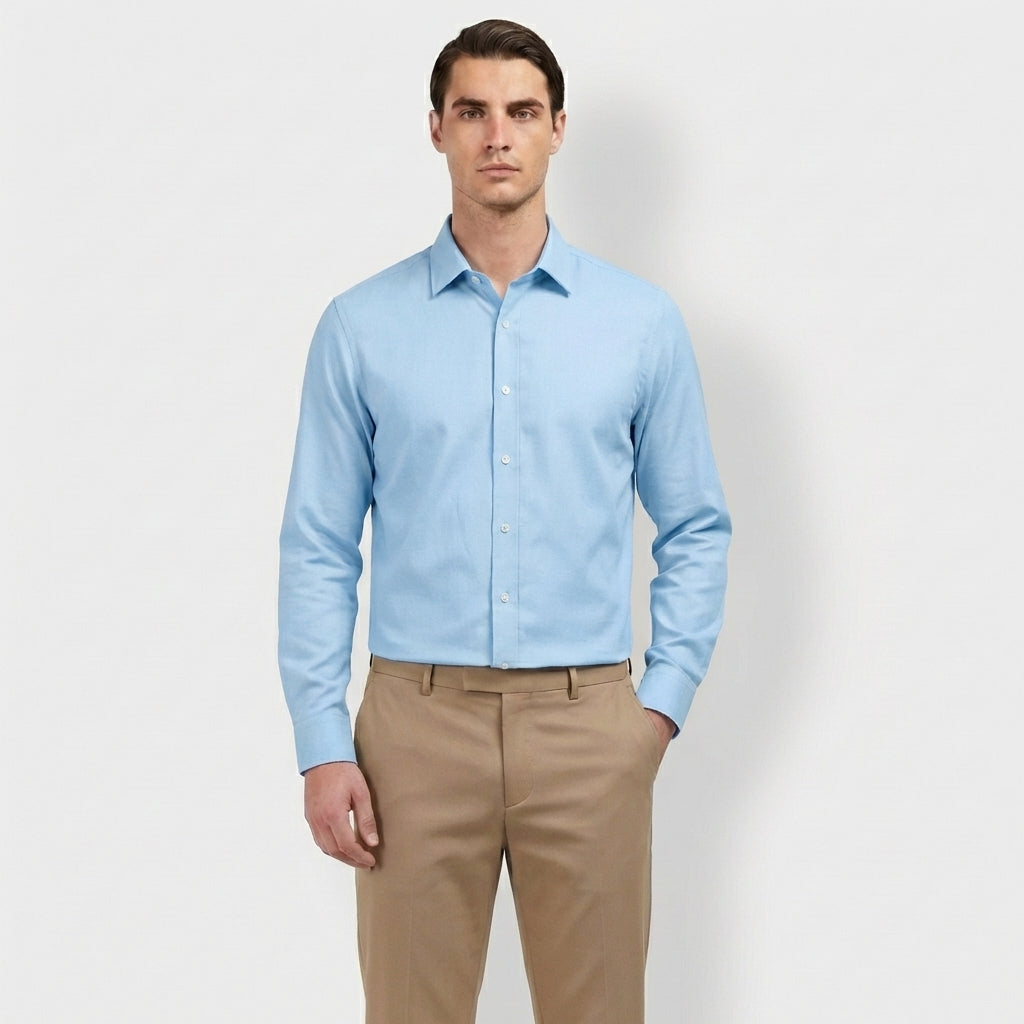 Rivaclo | Homme Chemise Manches Longues à Col – Classique