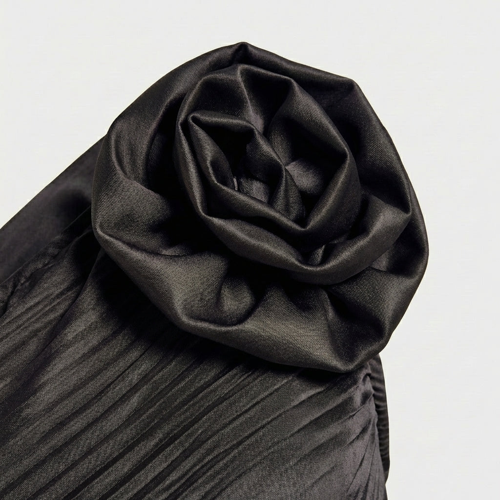Rivaclo | Women's One-Shoulder Pleated Midi Dress – Asymmetrical Silhouette