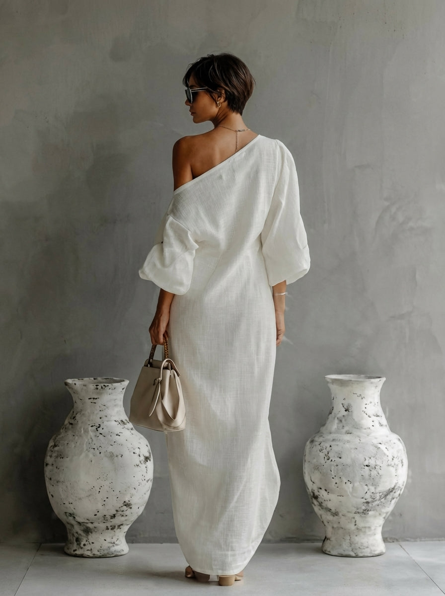 Marguerite | Robe Maxi Épaule Dégagée