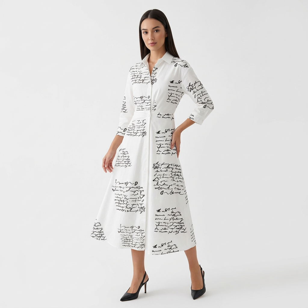 Rivaclo | Femme Robe Maxi à Col V – Motif à Pois