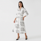 Rivaclo | Femme Robe Maxi à Col V – Motif à Pois