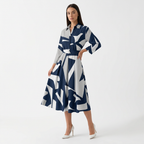 Rivaclo | Femme Robe Maxi à Col V – Motif à Pois