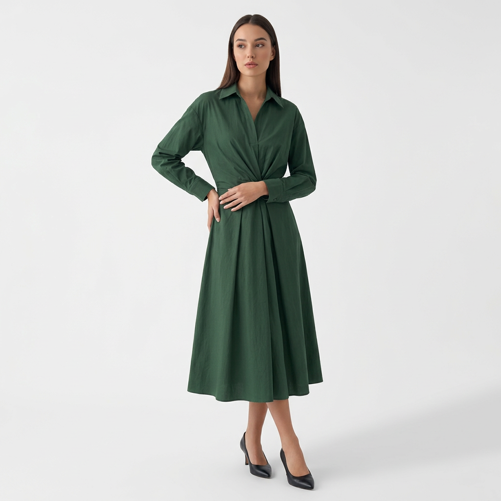 Rivaclo | Femme Robe Maxi à Col V – Motif à Pois