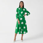 Rivaclo | Femme Robe Maxi à Col V – Motif à Pois