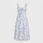 Rivaclo | Femme Robe Midi Ajustée à Col Carré – Silhouette Sans Manches