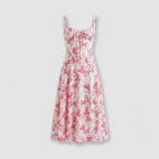 Rivaclo | Femme Robe Midi Ajustée à Col Carré – Silhouette Sans Manches