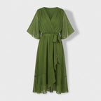 Rivaclo | Femme Robe Portefeuille Midi – Col V