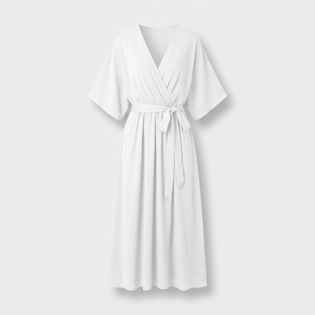 Rivaclo | Femme Robe Portefeuille Midi – Col V
