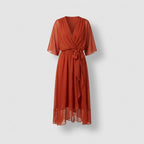Rivaclo | Femme Robe Portefeuille Midi – Col V