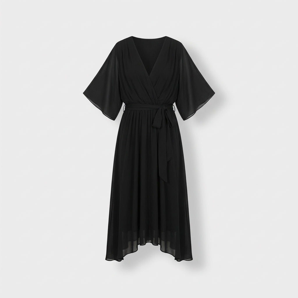 Rivaclo | Femme Robe Portefeuille Midi – Col V