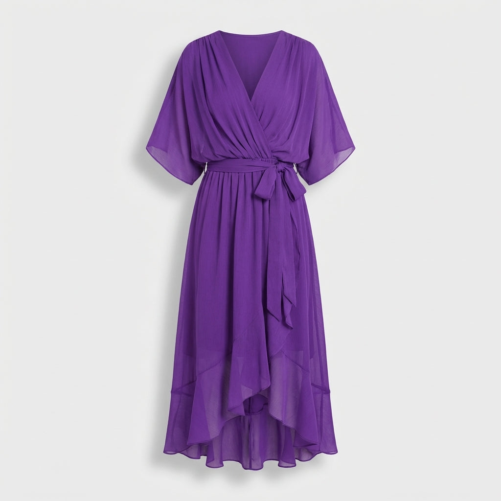 Rivaclo | Femme Robe Portefeuille Midi – Col V
