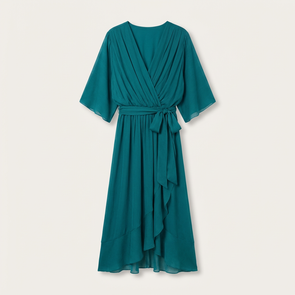 Rivaclo | Femme Robe Portefeuille Midi – Col V