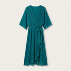 Rivaclo | Femme Robe Portefeuille Midi – Col V