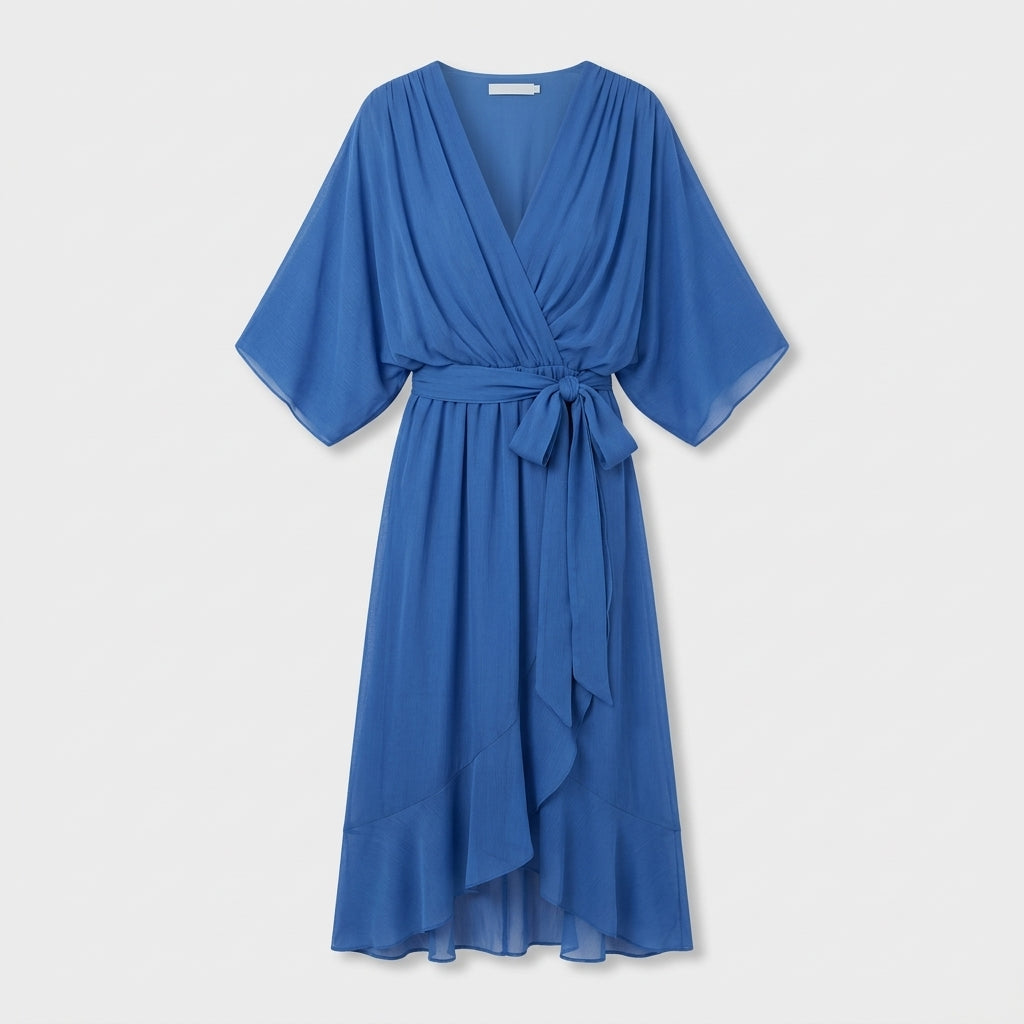 Rivaclo | Femme Robe Portefeuille Midi – Col V