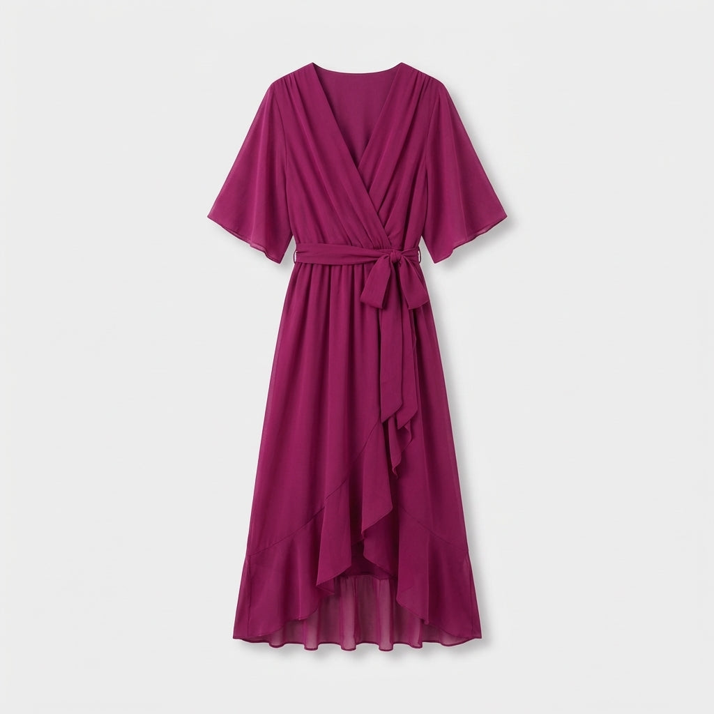 Rivaclo | Femme Robe Portefeuille Midi – Col V