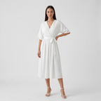 Rivaclo | Femme Robe Portefeuille Midi – Col V