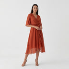 Rivaclo | Femme Robe Portefeuille Midi – Col V