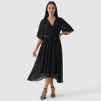 Rivaclo | Femme Robe Portefeuille Midi – Col V