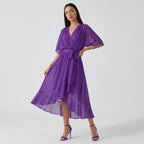 Rivaclo | Femme Robe Portefeuille Midi – Col V