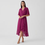 Rivaclo | Femme Robe Portefeuille Midi – Col V