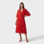 Rivaclo | Femme Robe Portefeuille Midi – Col V